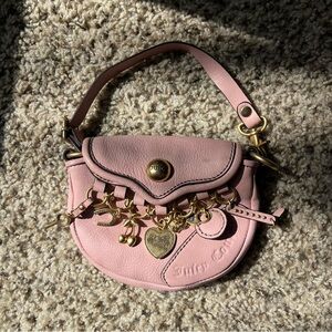 Juicy Couture 2000s vintage pink mini bag with gold charms